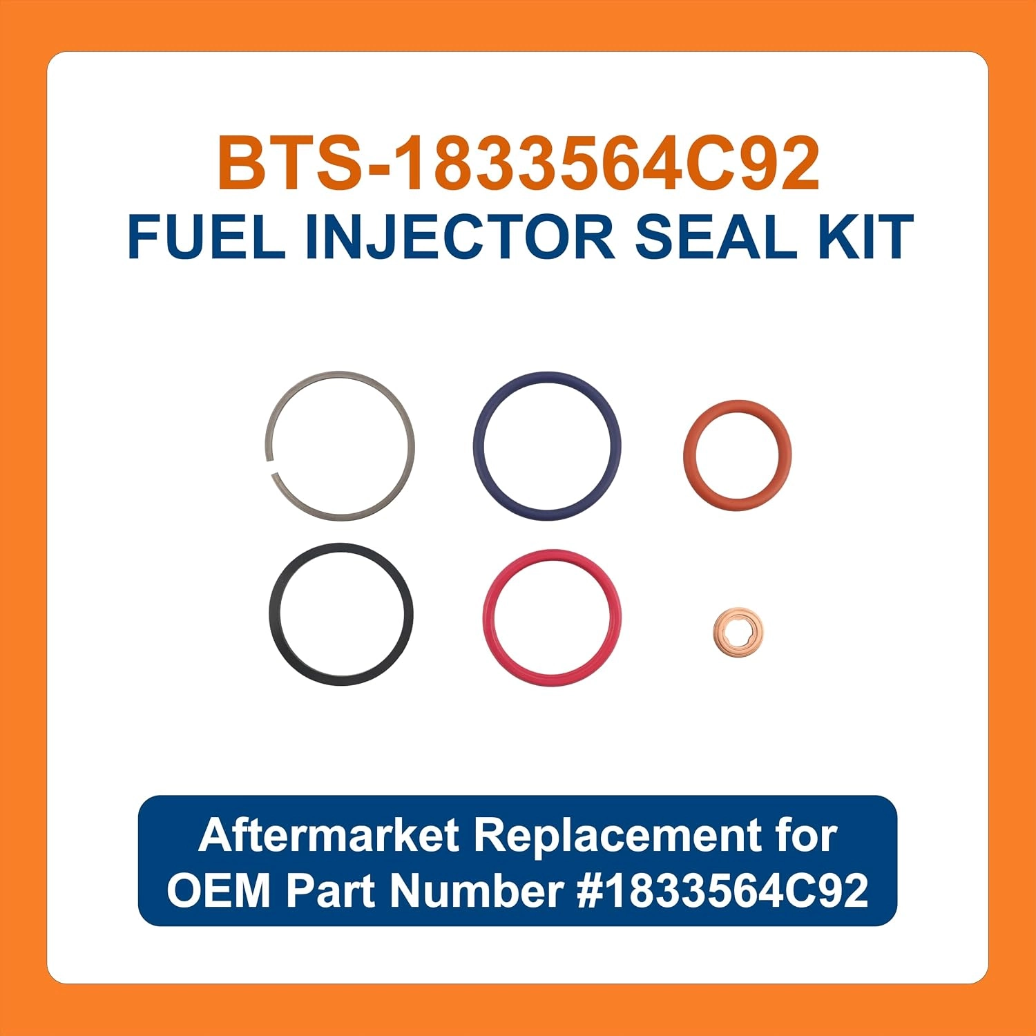 BTS-1833564C92 Injector Seal Kit for Navistar - 1 BTS-1833564C92 Kit de Instalación de Inyectores para Navistar