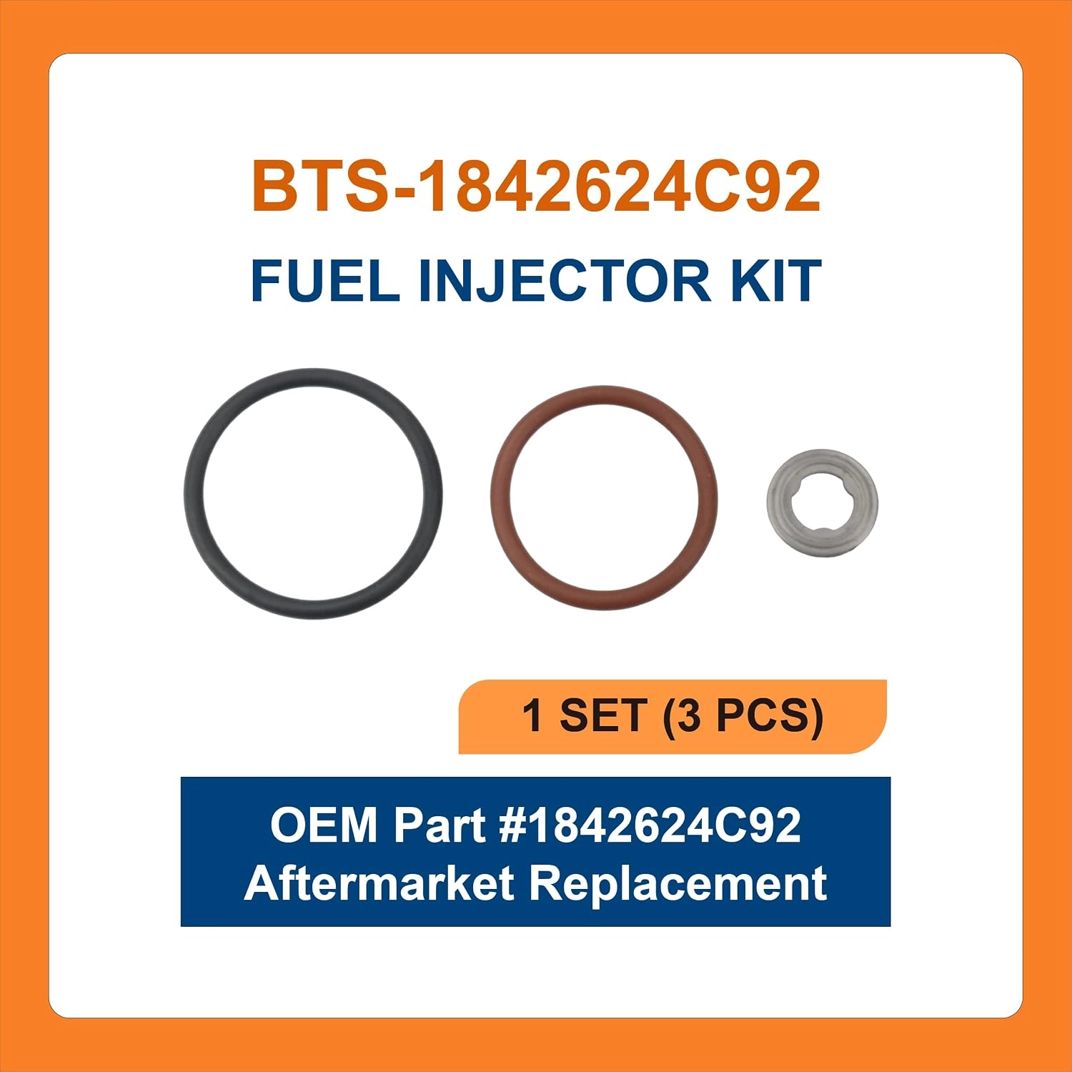 BTS-1842624C92 Single Fuel Injector O-Ring Kit for Navistar - 1 BTS-1842624C92 Juego de O-ring, Inyector de Combustible para Navistar