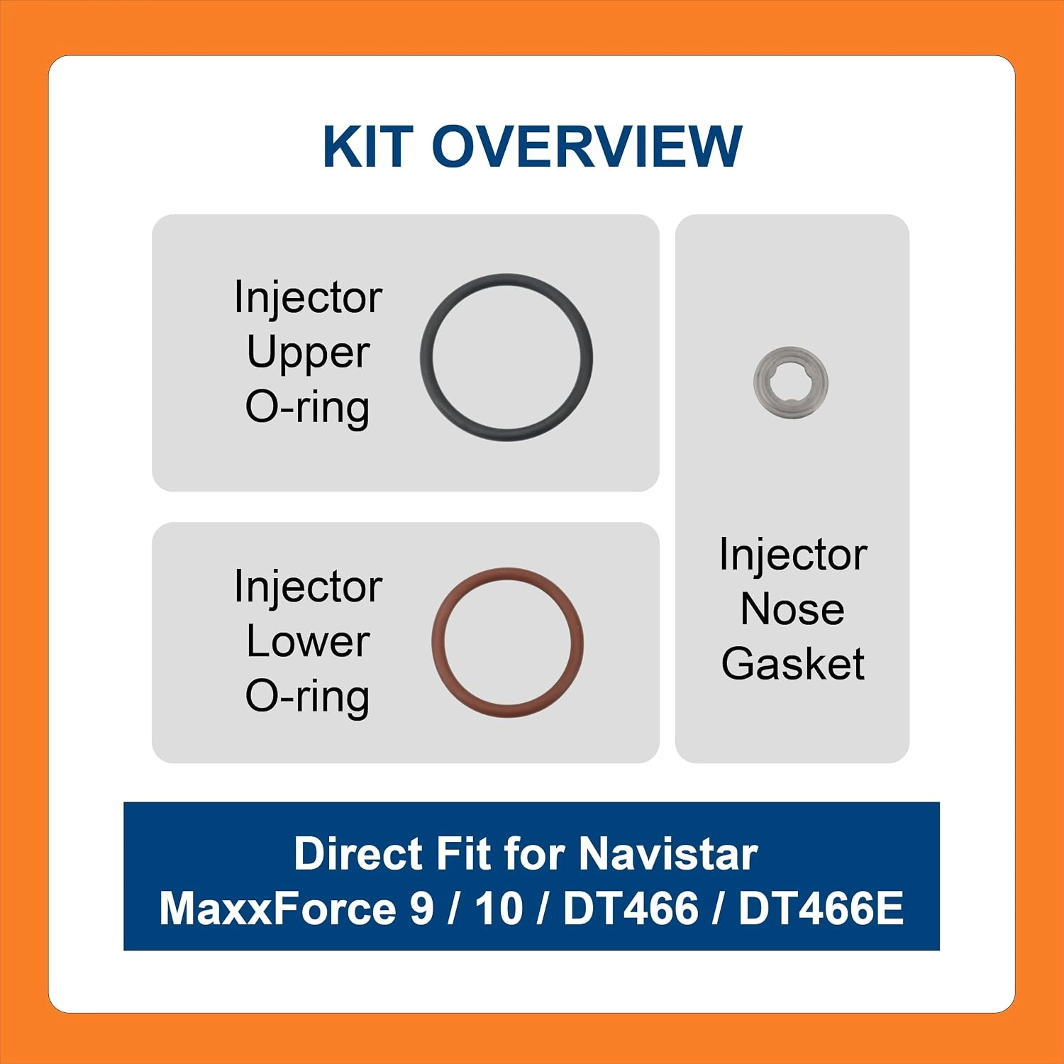 BTS-1842624C92 Single Fuel Injector O-Ring Kit for Navistar - 2 BTS-1842624C92 Juego de O-ring, Inyector de Combustible para Navistar