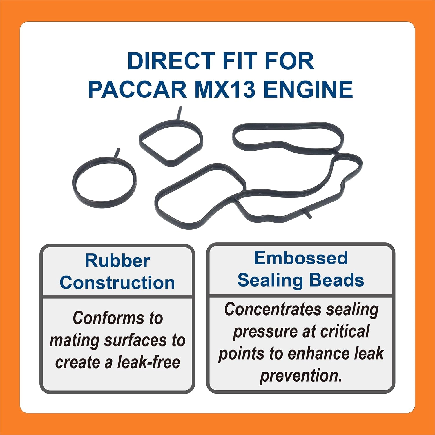 BTS-2047414PE Oil Cooler Gasket for Paccar - 2 BTS-2047414PE Junta Enfriador de Aceite para Paccar