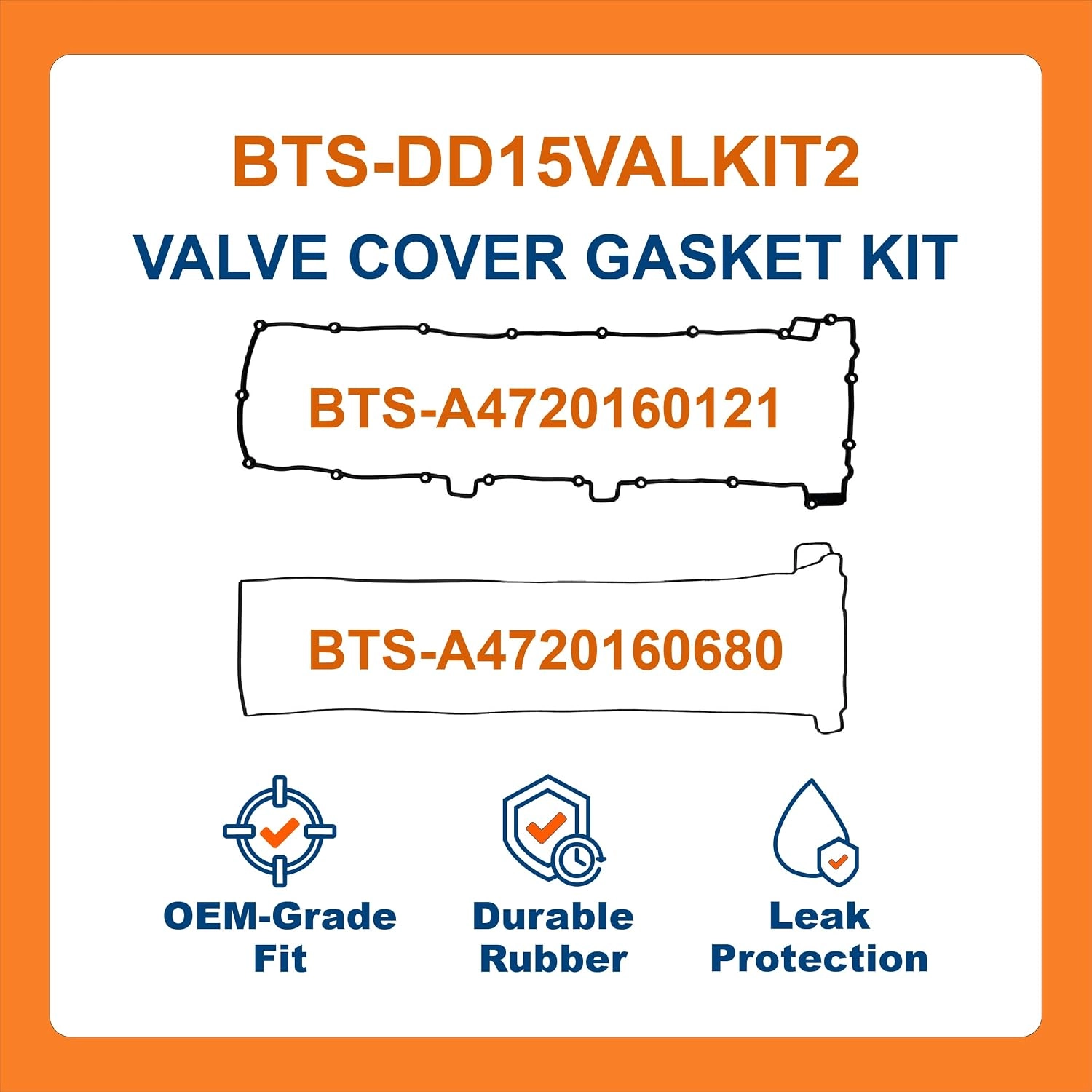 BTS-DD15VALKIT2 Valve Cover Gasket Kit for Detroit Diesel - 1 BTS-DD15VALKIT2 Valve Cover Gasket Kit for Detroit Diesel