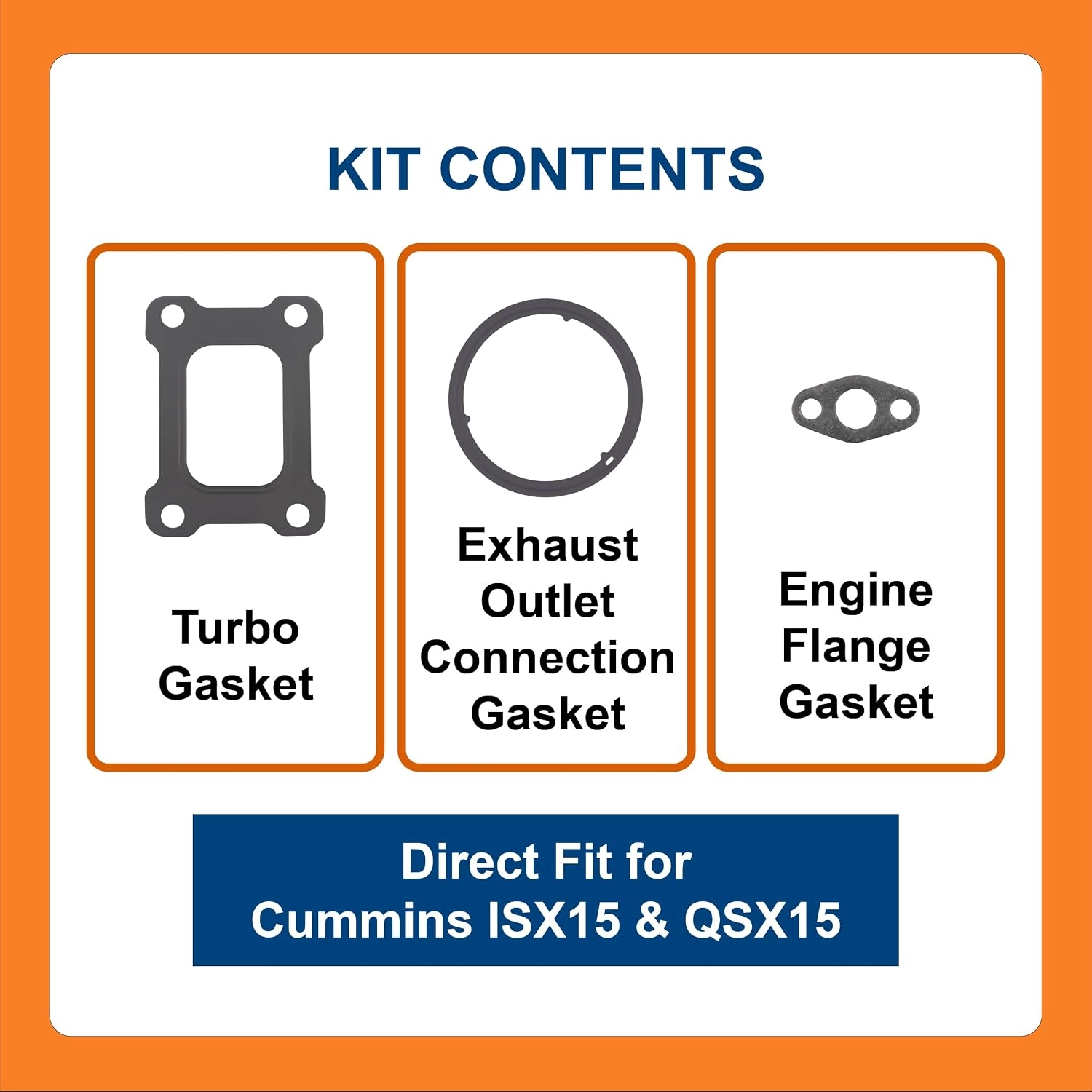 BTS-ISXTB622 Turbo Gasket Kit for Cummins - 2 BTS-ISXTB622 Juego de Juntas de Turbo para Cummins