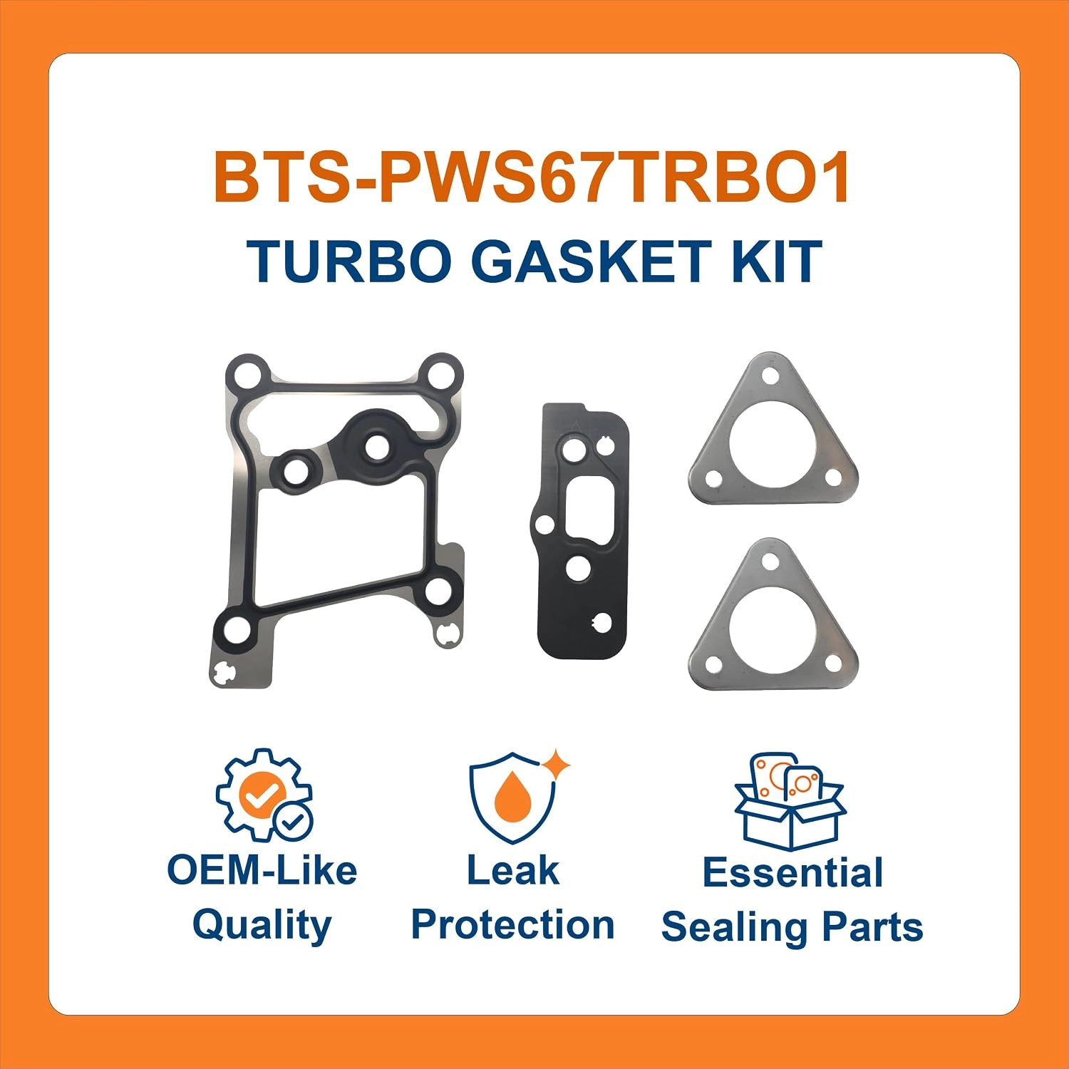 BTS-PWS67TRBO1 Turbo Gasket Kit for Ford - 2 BTS-PWS67TRBO1 Juego de Juntas de Turbo para Ford